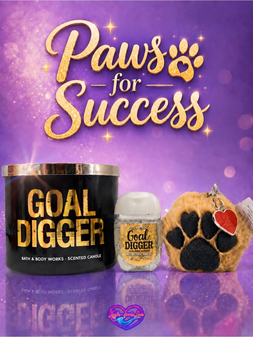 BBW Goal Digger Midnight Blue Citrus Golden Sugar Paw 3pc Set